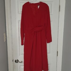 MaxMara Vibrant Red Long Sleeve Dress